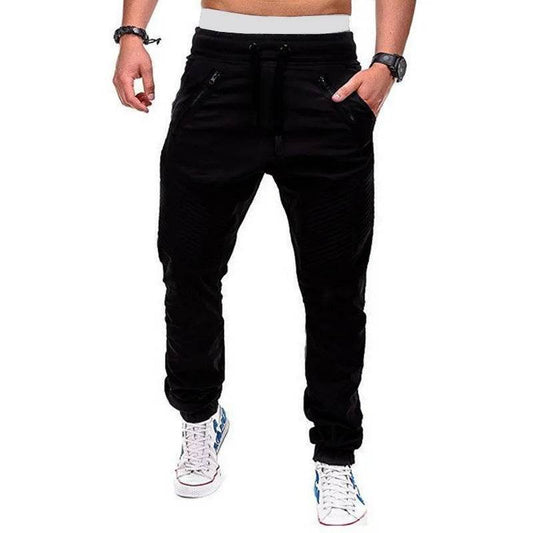 Casual Cropped Sports Pants - Elastic Waist, Stylish Harlan Design - Buy Center US