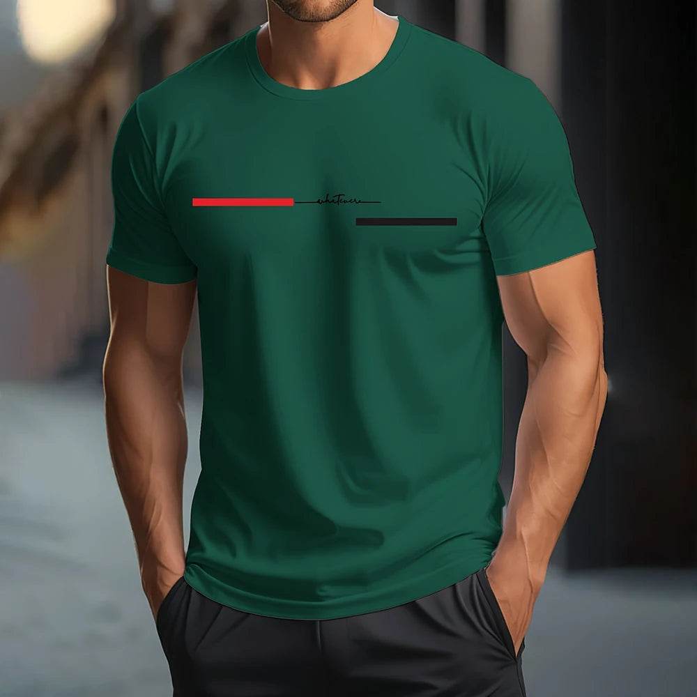 Trendy Summer Casual Men's T-Shirt - Oversized Letter Print, Quick Dry - Buy Center US