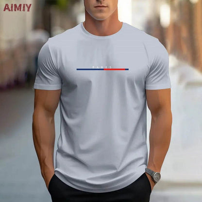 Men's Slim Fit T-Shirt - Breathable Round Neck Casual Tee for Summer - Buy Center US