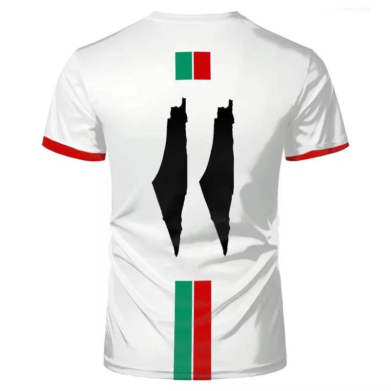 Men's 3D Printed Palestinian Flag T-Shirt - Casual Short Sleeve Tee - Buy Center US