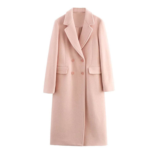 UNIZERA Women's Double Breasted Coat - 4 Pockets & Button Details - Buy Center US
