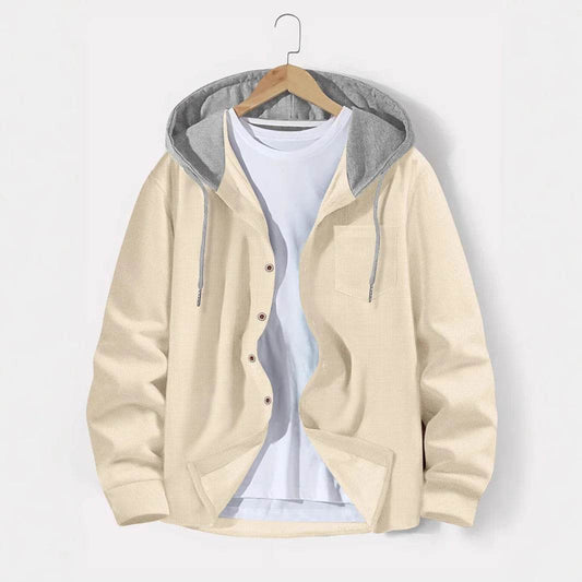 BOILEN HENG XIN Men’s Hooded Cardigan - Casual Waffle Knit Coat - Buy Center US
