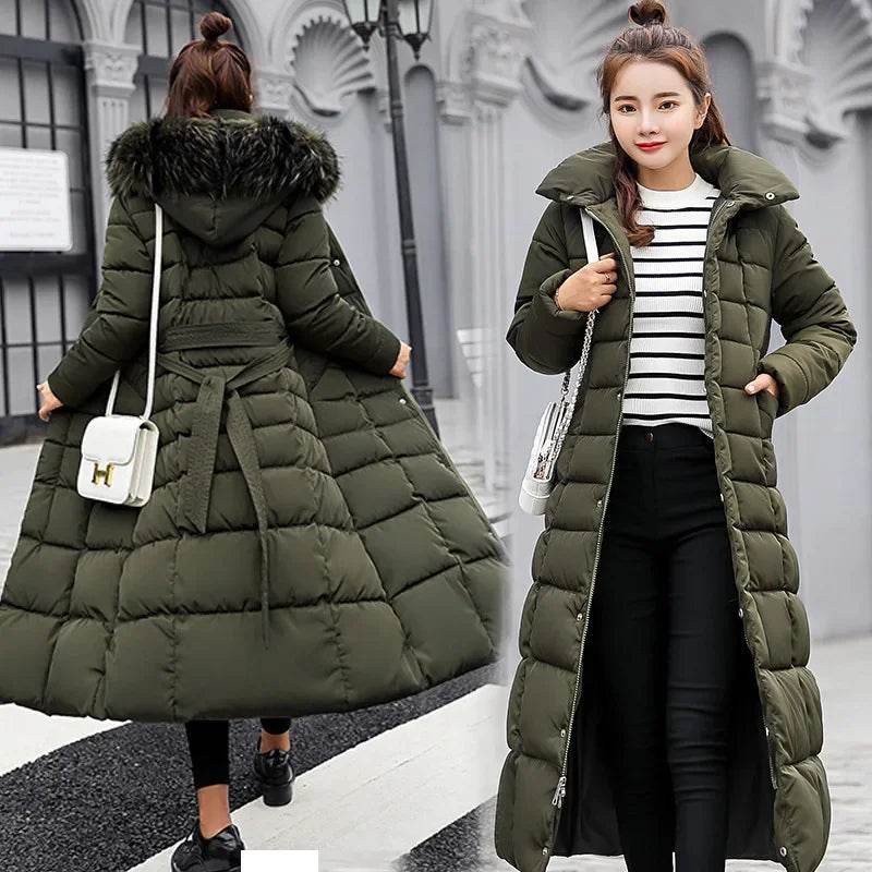 YEMOCILE Women's Slim Fit Long Down Jacket - Thick Fur Collar Coat - Buy Center US