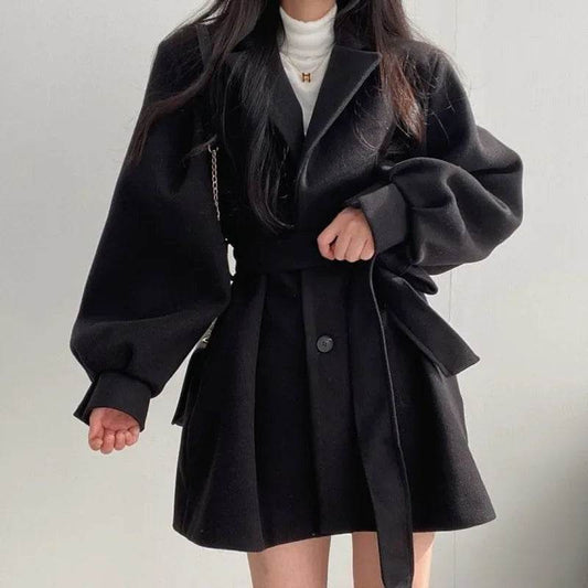 Women's Thickened Woolen Coat - Dragon & Phoenix Pattern for Autumn/Winter - Buy Center US