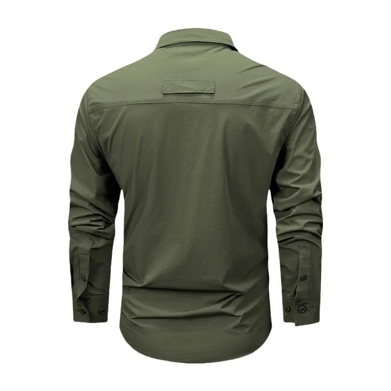 Wolf Inheritance Men's Tactical Work Shirt - Long Sleeve, Multi-Pocket Casual - Buy Center US