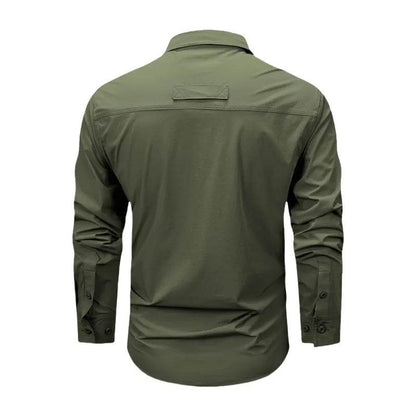 Wolf Inheritance Men's Tactical Work Shirt - Long Sleeve, Multi-Pocket Casual - Buy Center US