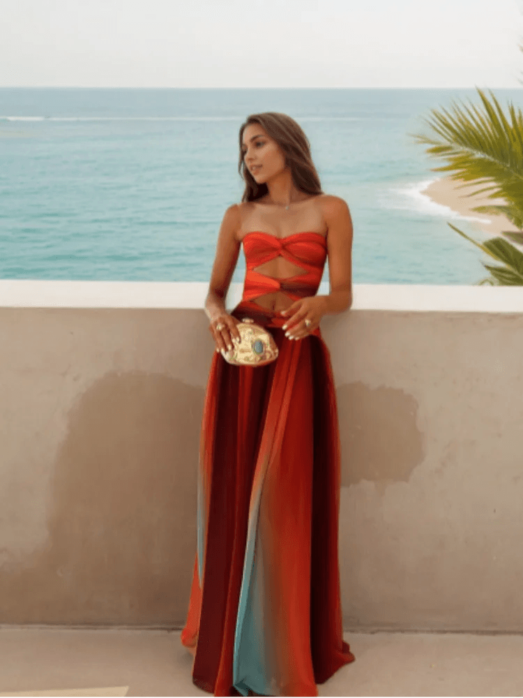 Beainmmry Sexy Hollow Maxi Dress - Off Shoulder Backless Chic Wear - Buy Center US