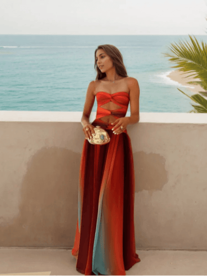 Beainmmry Sexy Hollow Maxi Dress - Off Shoulder Backless Chic Wear - Buy Center US