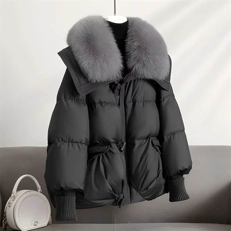 Women's Down Cotton-padded Jacket - Korean Style, Thick, Casual Wear - Buy Center US
