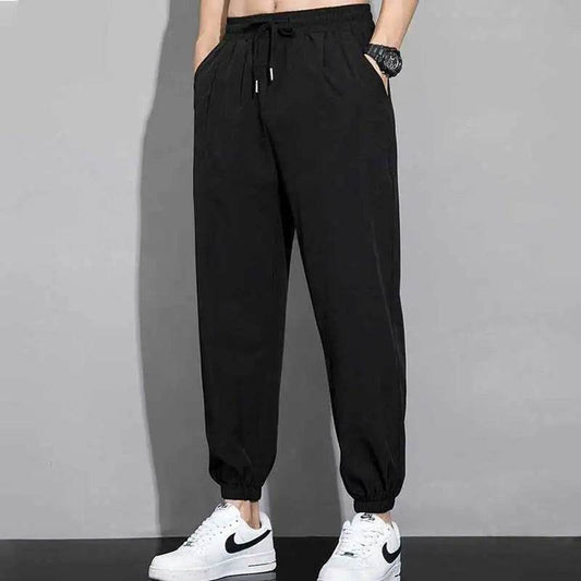 Men's Ice Silk Casual Sweatpants - Quick Drying, Loose Ankle Fit - Buy Center US