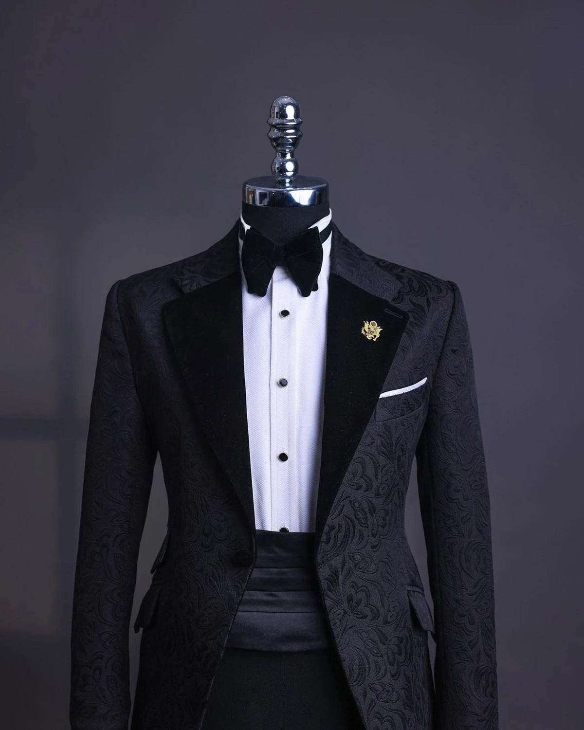 Luxury Jacquard Men's Suit - Slim Fit Blazer & Pants for Weddings - Buy Center US