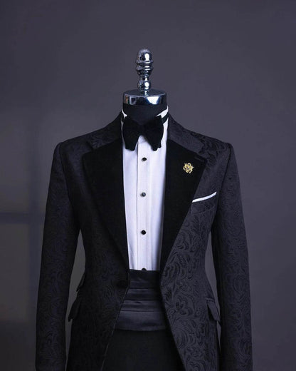 Luxury Jacquard Men's Suit - Slim Fit Blazer & Pants for Weddings - Buy Center US