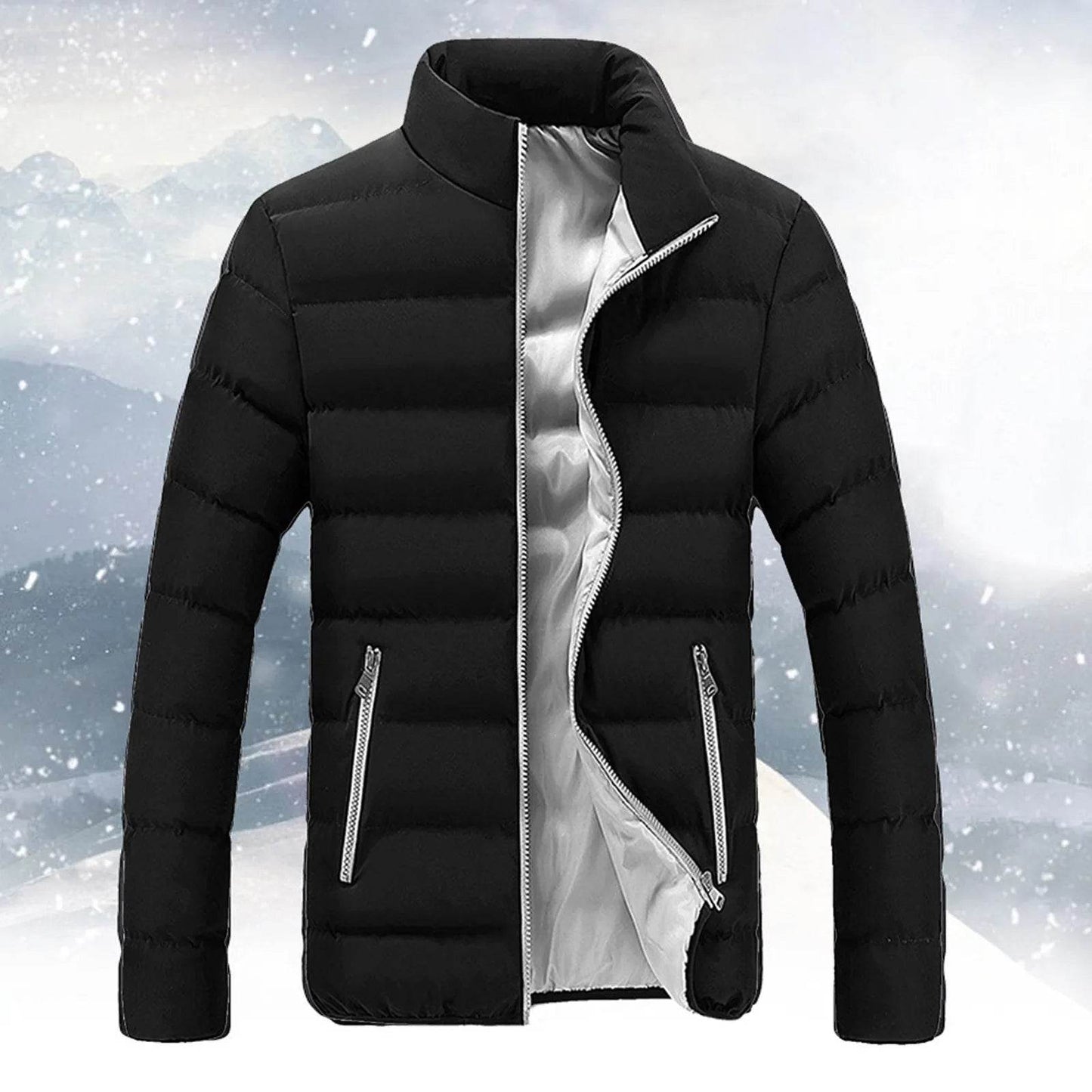 ISHOWTIENDA Men's Zipper Bubble Coat - Lightweight Windproof Puffer Jacket - Buy Center US