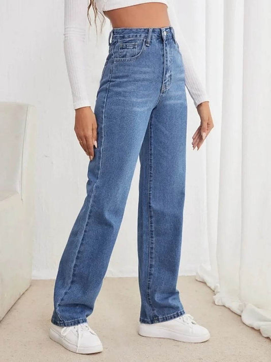 LEEYOVEE Women's Slimming Straight Jeans - All-Match Casual Style - Buy Center US