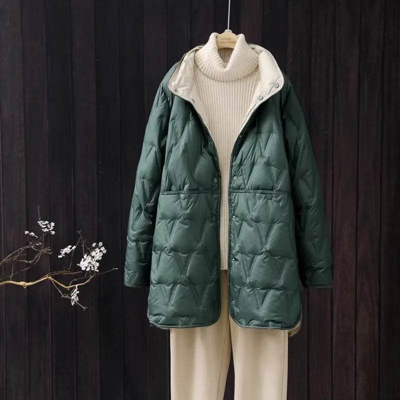 2024 Autumn Winter Women’s Ultralight White Duck Down Jacket - Buy Center US