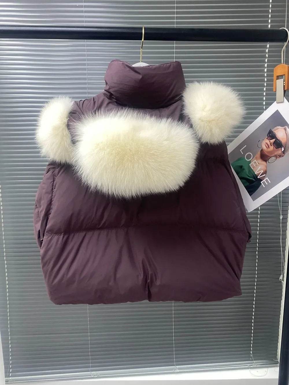 Women's Hooded Real Fox Fur Coat - Thick Puffer Jacket 2024 - Buy Center US