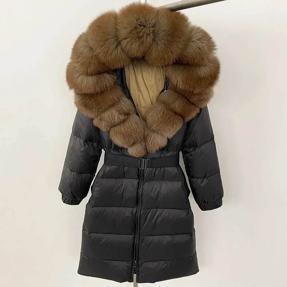 Women's Thick Warm Winter Jacket - 90% Duck Down & Fox Fur Collar - Buy Center US