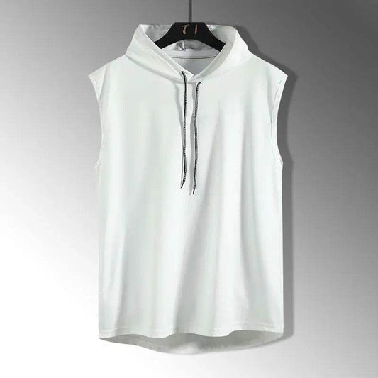 Stylish Solid Color Men's Tank Top - Casual Hooded Sleeveless Tee - Buy Center US