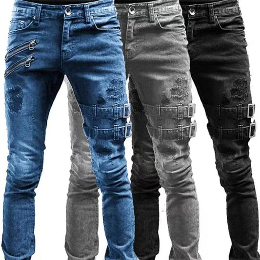 Tsingyi Plus Size Straight Jeans for Men - Stylish Cargo Denim Pants - Buy Center US
