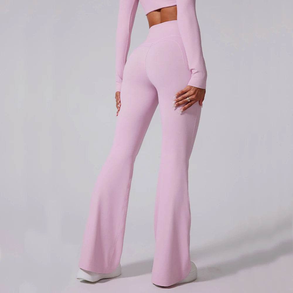 Women's High Waist Flared Leggings - Breathable Yoga Pants for Workouts - Buy Center US