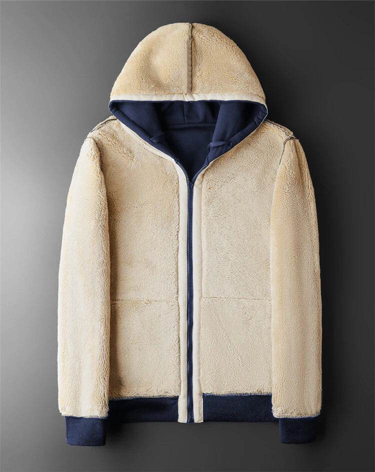 REALXIZI Thicken Lambswool Jacket - Casual Hooded Zipper Coat for Men & Women - Buy Center US