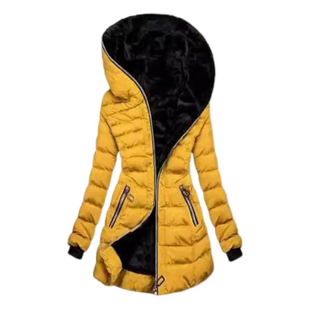 Women's Hooded Down Jacket - Thick Plush-Lined Winter Coat - Buy Center US