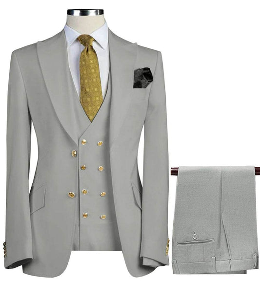 LISM Men's Custom Made Suit Set - Double Breasted Blazer & Pants - Buy Center US