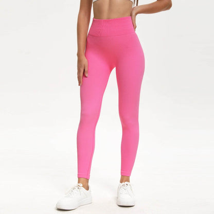 High Waist Ribbed Seamless Yoga Pants - Women's Gym Leggings - Buy Center US