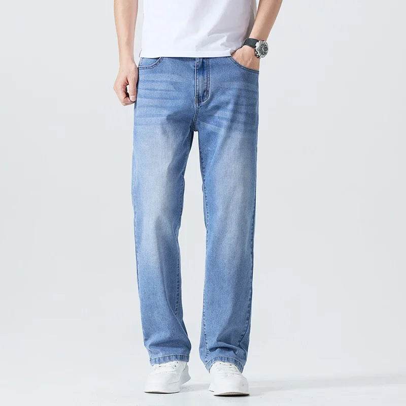 Men's Casual Straight Jeans - Lightweight Breathable Denim for Summer - Buy Center US