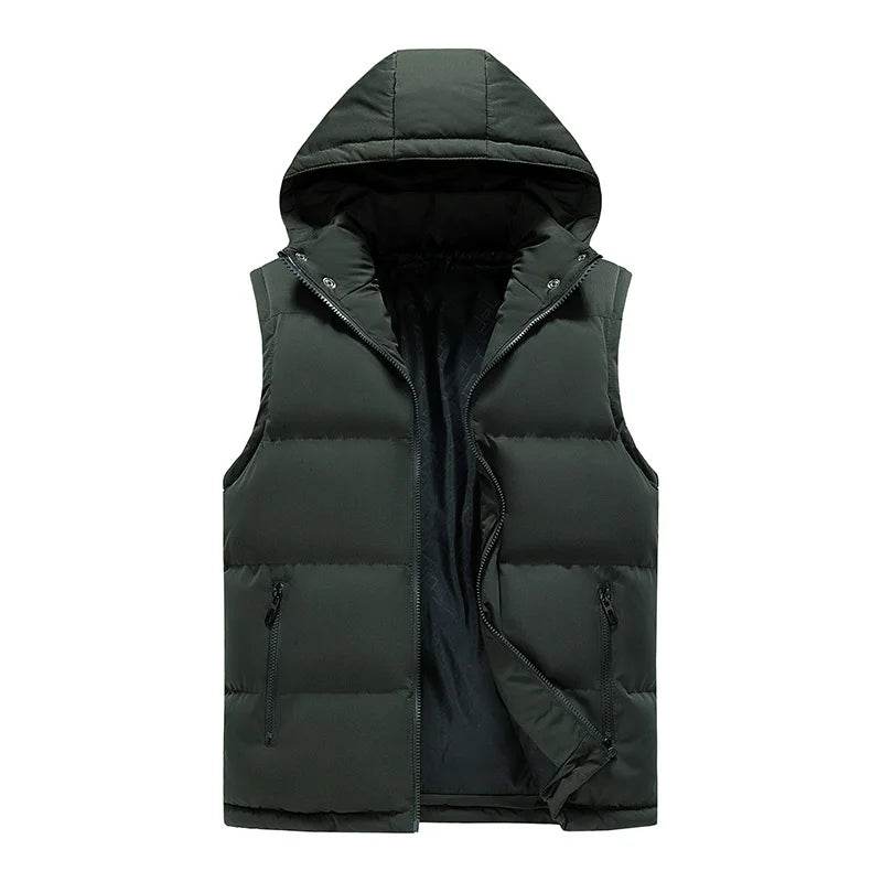 Japanese Hooded Down Vest - Windproof, Thick and Warm for Winter Wear - Buy Center US