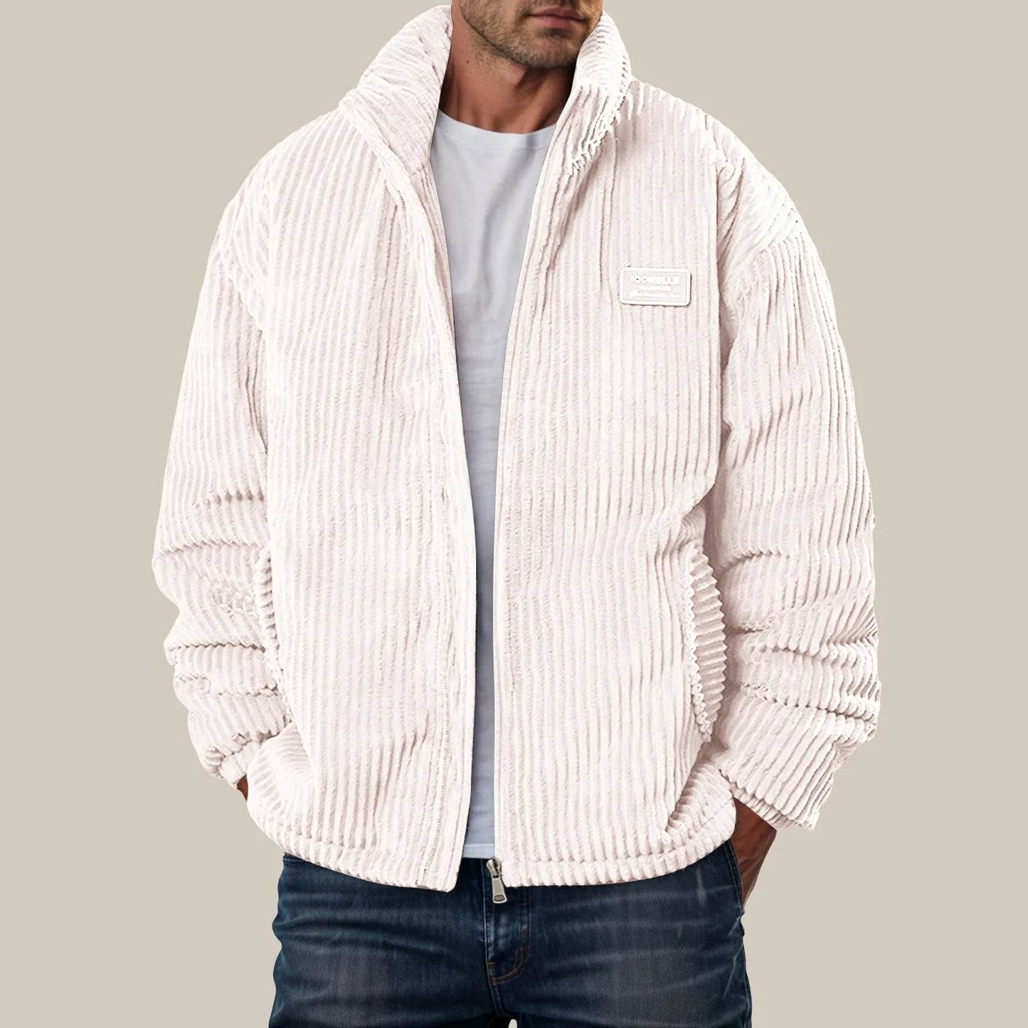 Men's Corduroy Winter Down Coat - Warm Quilted Jacket for Outdoor Style - Buy Center US