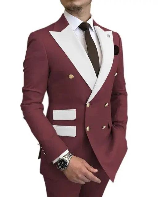Elegant Light Blue Smoking Jacket & Pants Set for Men - Gold Buttons Tuxedo - Buy Center US