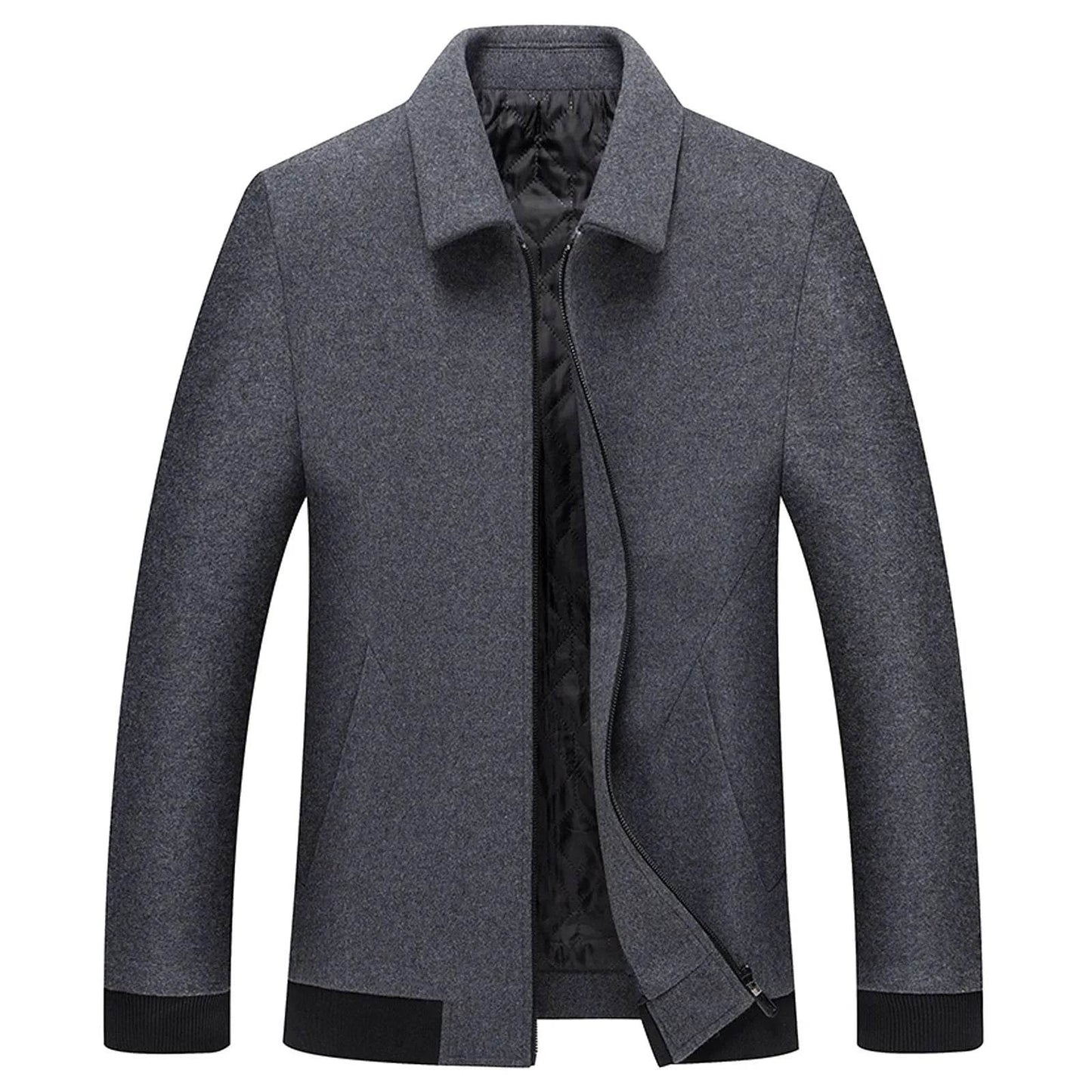 Men's Windbreaker Jacket - Casual Slim Fit Woolen Coat for Autumn - Buy Center US