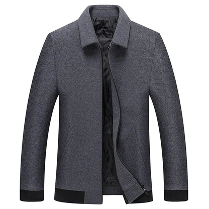 Men's Windbreaker Jacket - Casual Slim Fit Woolen Coat for Autumn - Buy Center US