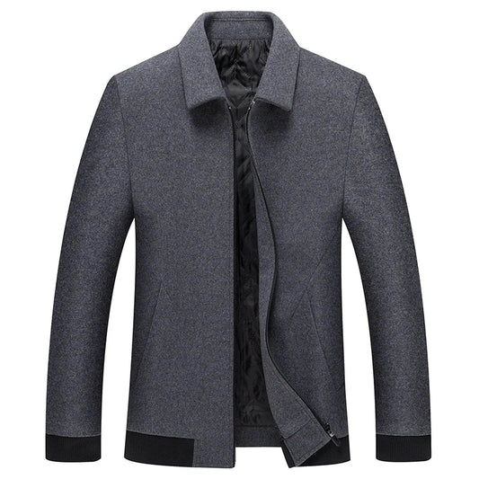 Men's Windbreaker Jacket - Casual Slim Fit Woolen Coat for Autumn - Buy Center US