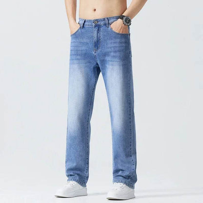 Men's Summer Jeans - Casual Straight Trousers, Lightweight & Breathable - Buy Center US