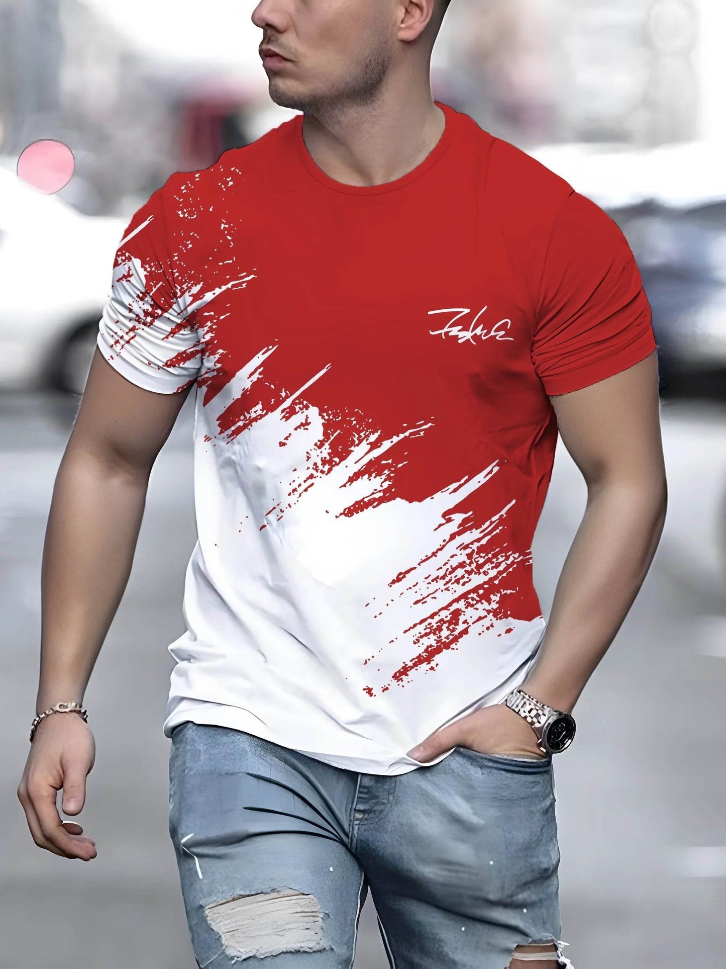 Casual Men's Short Sleeve Crew Neck T-Shirt - Quick Dry, Outdoor Ready - Buy Center US
