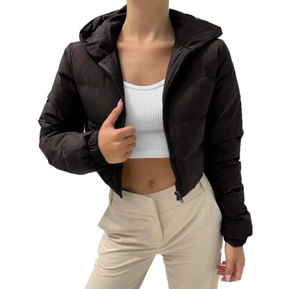 Women's Fall Winter Down Coat - Oversized Puffer Jacket, Zippered - Buy Center US