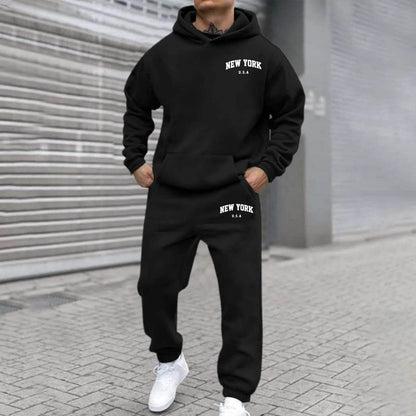 Oversize Men's Tracksuit Set - Autumn Fashion Hooded Sweatshirt & Pants - Buy Center US