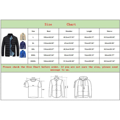 Men's Casual Quilted Jacket - Lightweight Cotton Puffer with Hood - Buy Center US