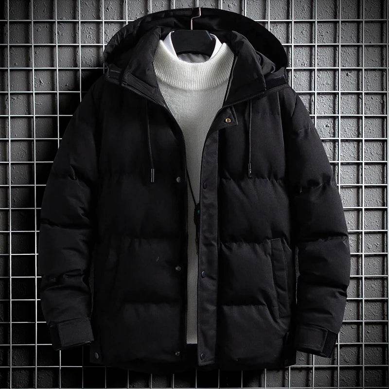 Men's Warm Hooded Parka Jacket - Waterproof, Casual Winter Outerwear - Buy Center US