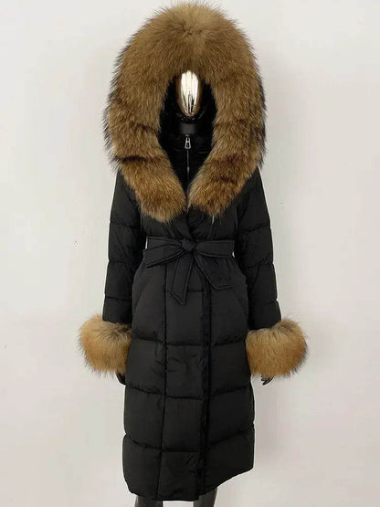 Elegant Hooded Women’s Winter Jacket - 90% Duck Down, Warm & Stylish - Buy Center US