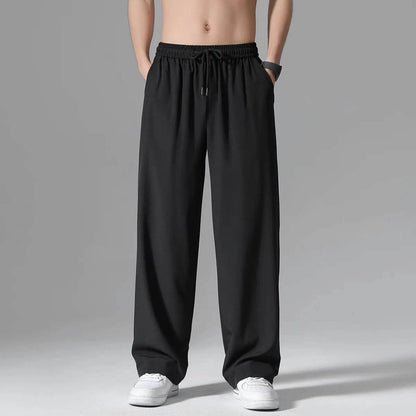 Men's Loose Fit Casual Trousers - Deep Pockets, Wide Leg Design - Buy Center US