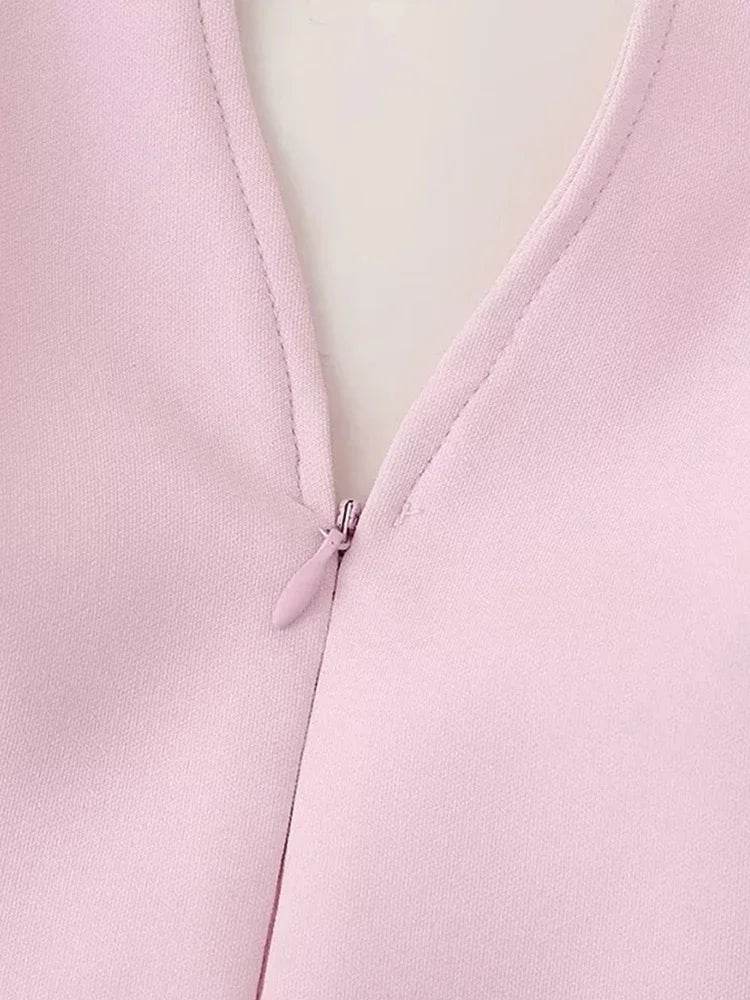 Women's Pink Shorts Set - Sexy V Neck Sleeveless Top for Summer - Buy Center US