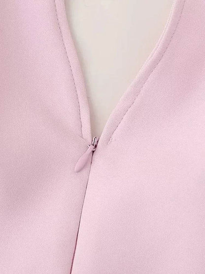 Women's Pink Shorts Set - Sexy V Neck Sleeveless Top for Summer - Buy Center US