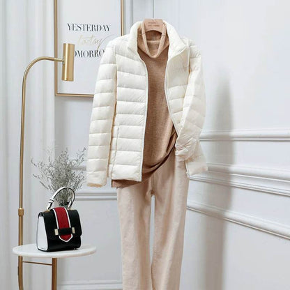 Ultralight Women’s Slim Fit Puffer Jacket - 15 Colors, Windproof Design - Buy Center US