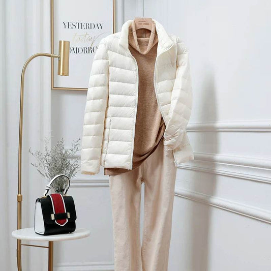 Ultralight Women’s Slim Fit Puffer Jacket - 15 Colors, Windproof Design - Buy Center US