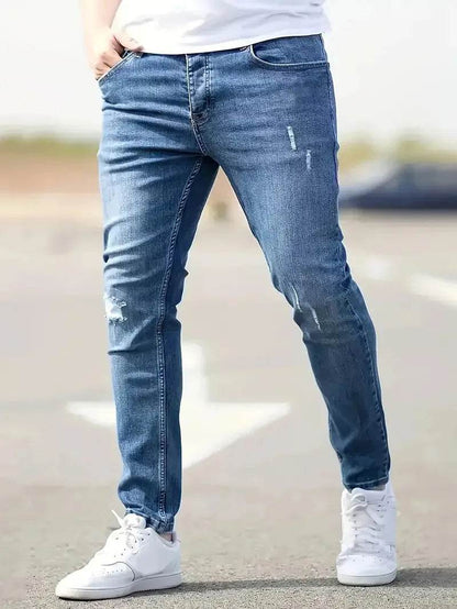Wulend Distressed Skinny Jeans - Punk Style Ankle Length Denim - Buy Center US