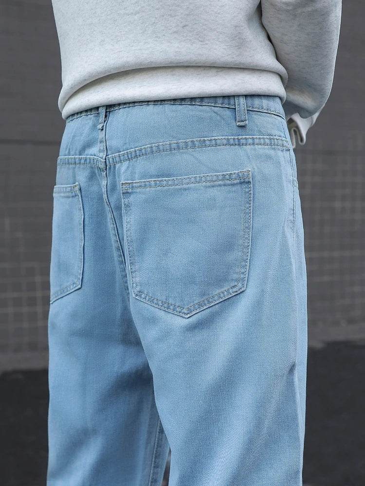 Men's Cotton Baggy Y2K Jeans - Loose Fit, Mid-Weight Casual Trousers - Buy Center US