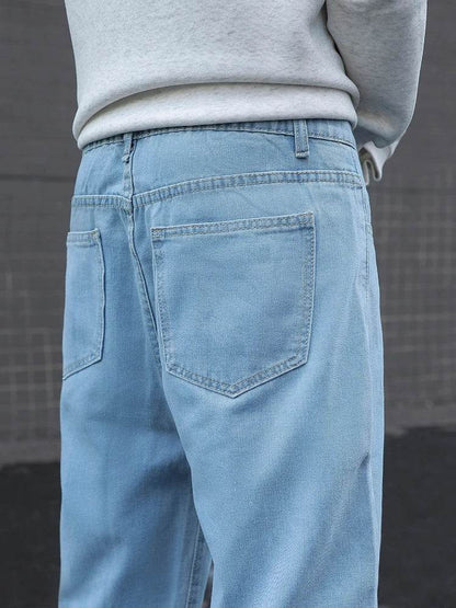 Men's Cotton Baggy Y2K Jeans - Loose Fit, Mid-Weight Casual Trousers - Buy Center US